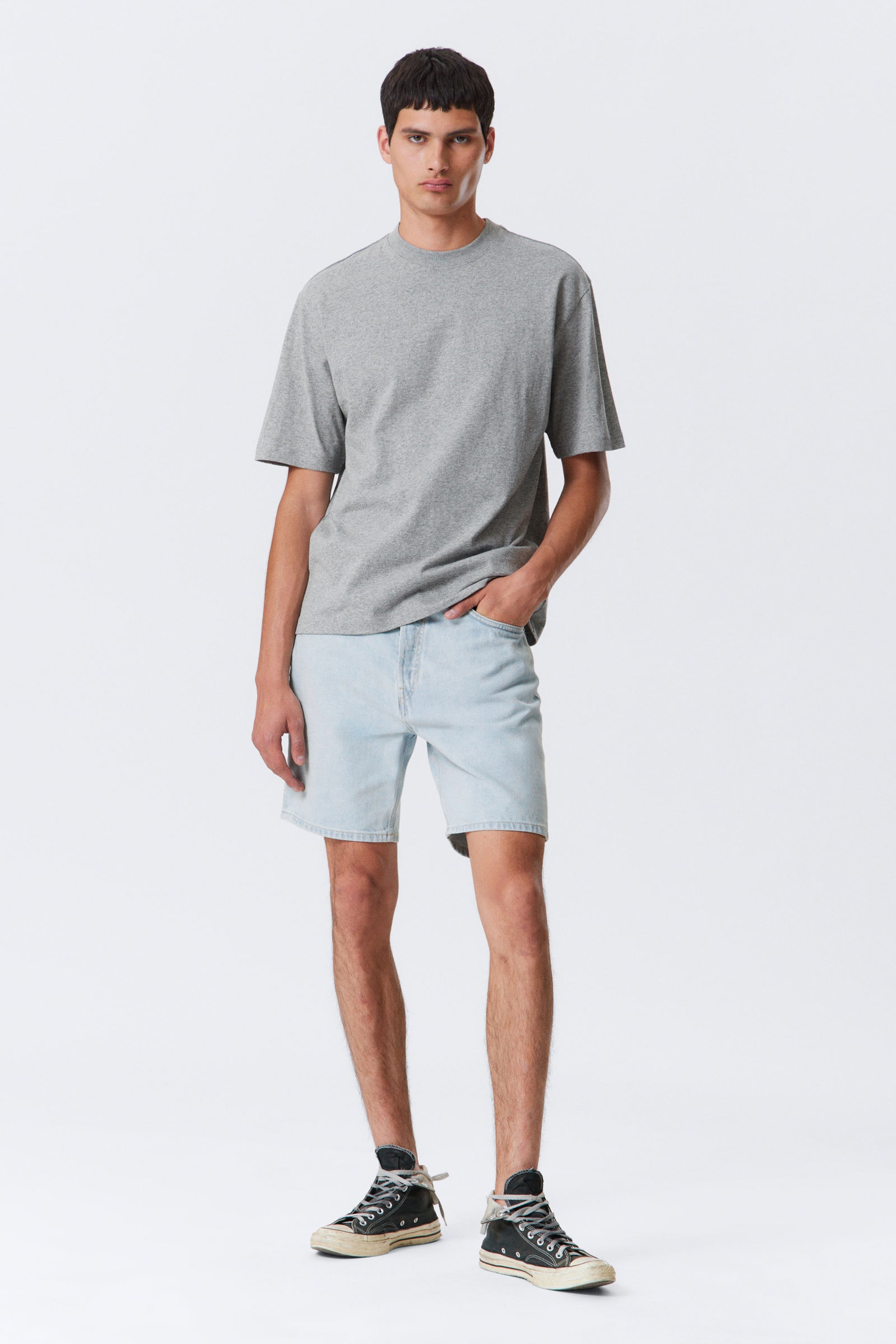 #A5A5A5 - Relaxed Fit Short-Sleeved Cotton T-shirt - 2