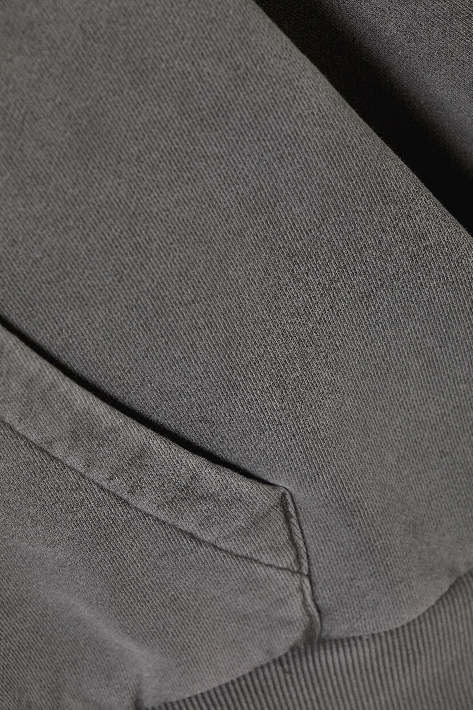 Loose Heavyweight Cotton Hoodie - Washed Dark Grey/Washed Dark Blue - 3