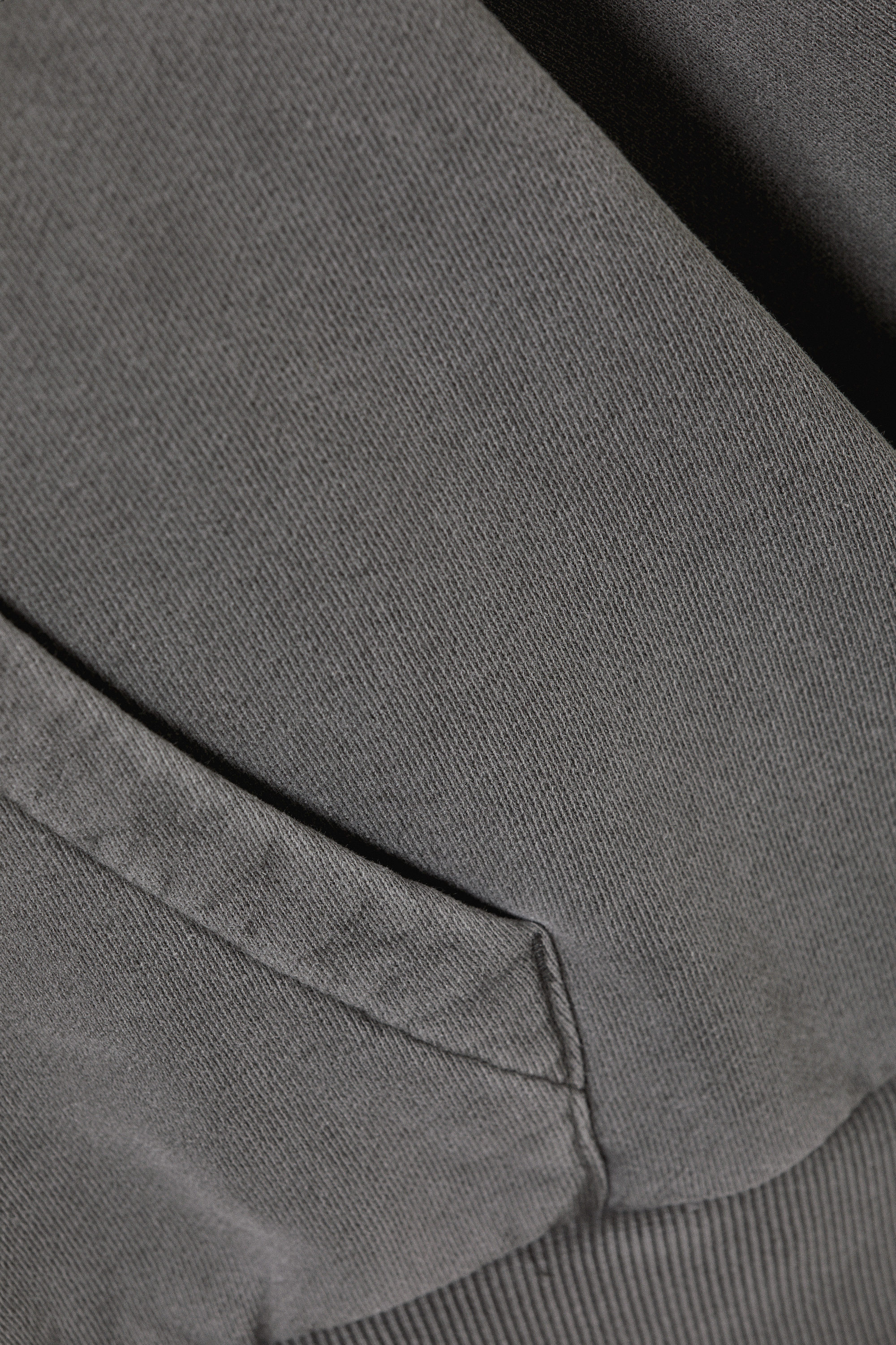 Washed Dark Grey - Loose Heavyweight Cotton Terry Hoodie - 4