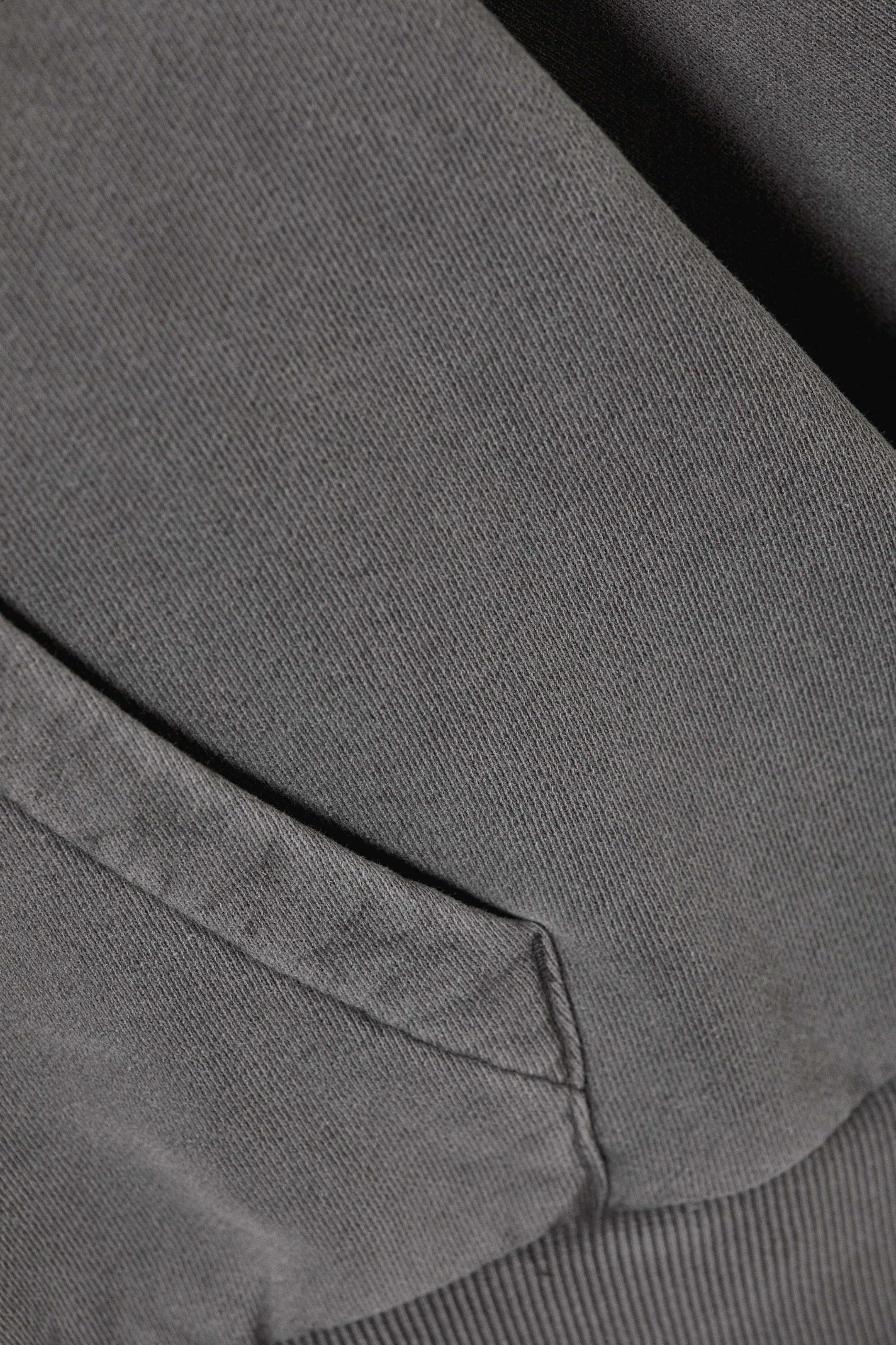 Washed Dark Grey - Loose Heavyweight Cotton Hoodie - 4