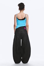 Black Rinse – svart - Dunno unisex løs Barrel-jeans med lavt liv - 9