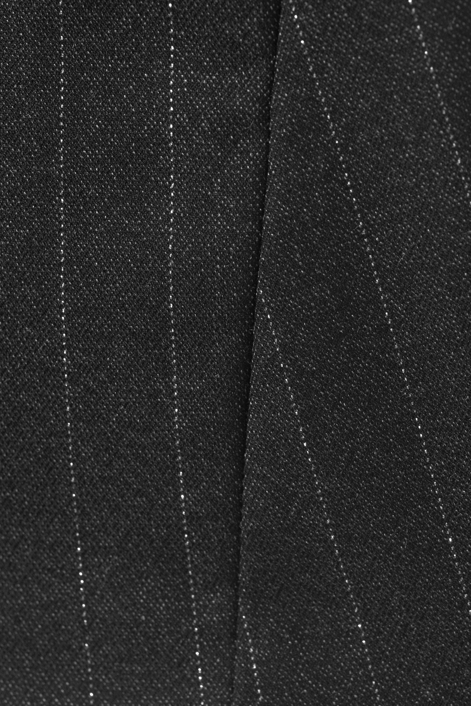Low Rise Brushed Twill Mini Skirt - Dark Grey - Metallic Stripe/Brown Checked - 3