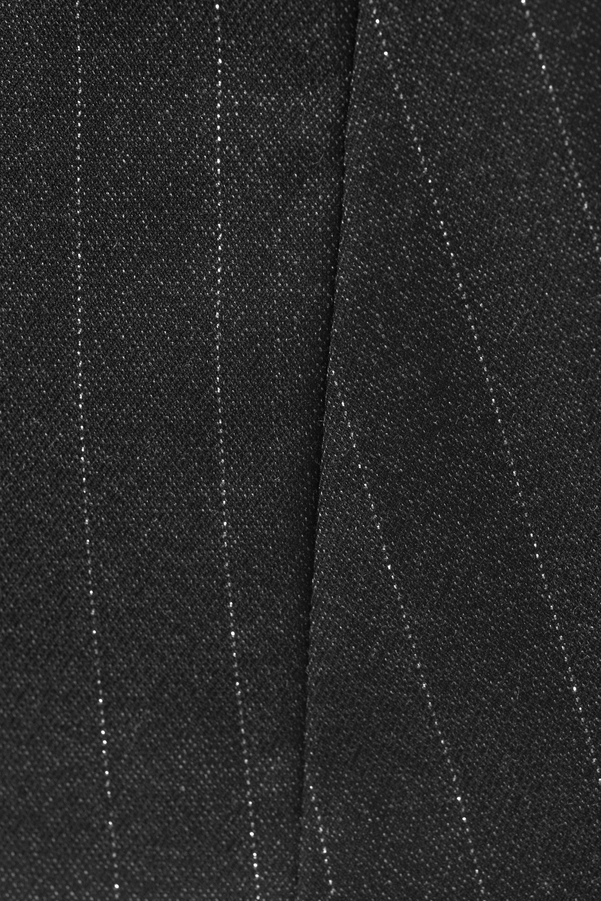 Dark Grey - Metallic Stripe - Low Rise Brushed Twill Mini Skirt - 4