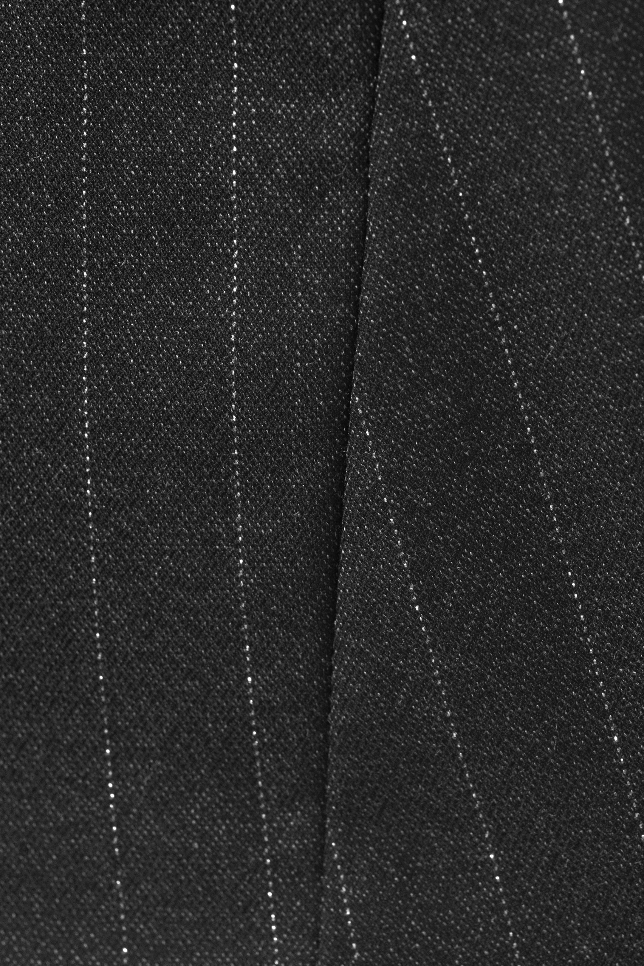 Dark Grey - Metallic Stripe - Low Rise Brushed Twill Mini Skirt - 4