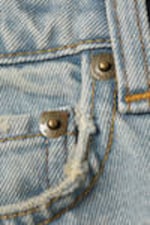 Port Blue - Light Blue - Halo Curve High Waisted Wide Leg Denim Shorts - 5