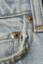 Port Blue - Ljusblå - Curve High Waisted Wide Leg Denim Shorts - 1