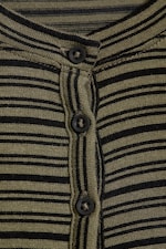 Striped Khaki Green - Smal långärmad henleytröja - 1
