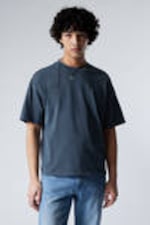 Washed Dark Blue - Great Boxy Heavyweight T-Shirt - 0
