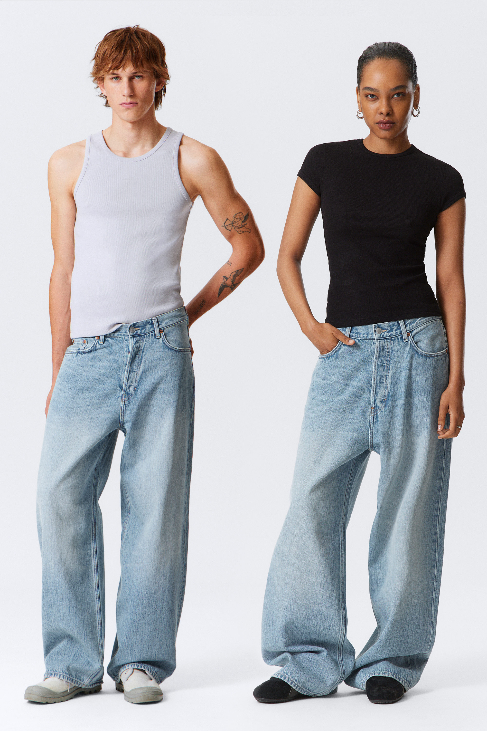Blue Stream - Medium Blue - Astro Loose Baggy Leg Jeans - 2