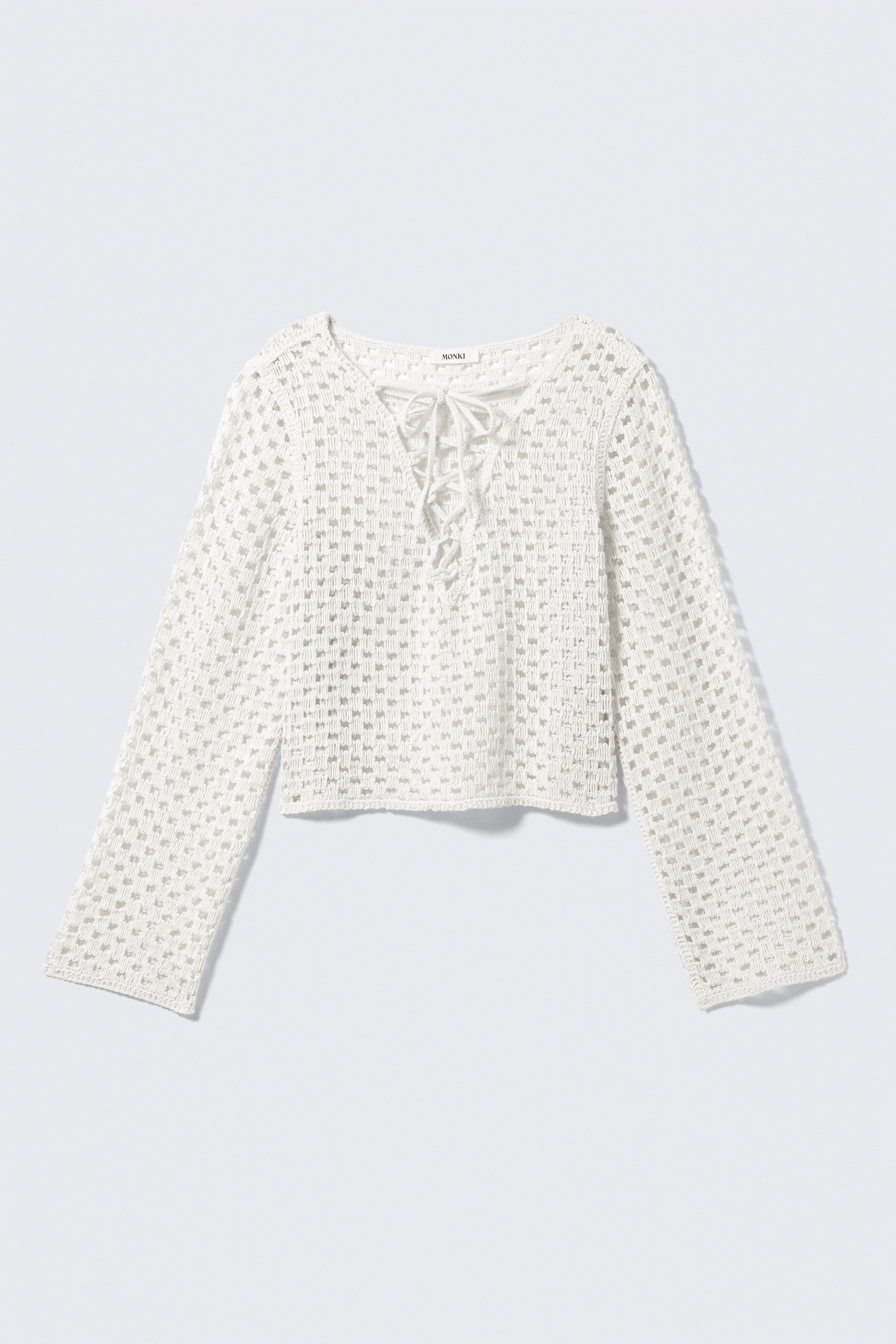 Top en maille au crochet - Blanc