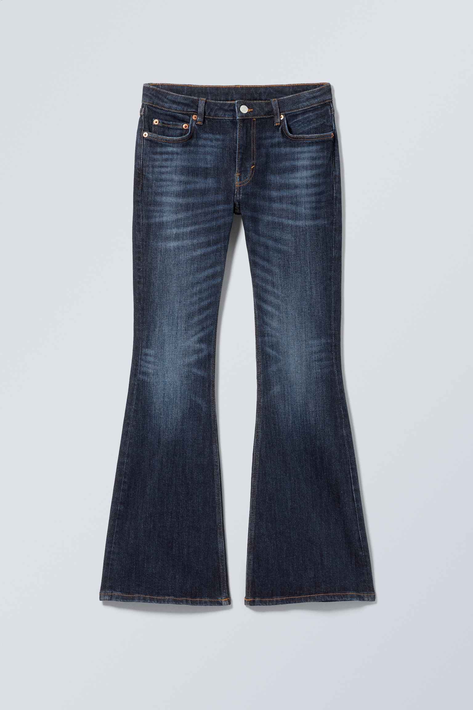 Flame Low Rise Slim Flared Leg Jeans - Vein Blue - Dark Blue/Black Rinse - Black/Canyon Grey - Medium Grey/Snow Blue - Light Blue/Black Web - Black/Gasoline Blue - Medium Blue - 2