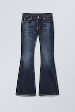 Vein Blue - Mörkblå - Flame Low Waist Slim Flared Leg Jeans - 0