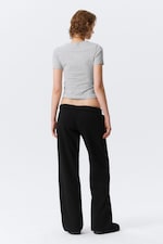 Black - Low Rise Terry Sweatpants - 3