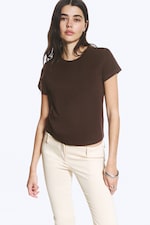 Braun - Mini-T-Shirt in regulärer Passform - 0