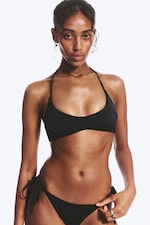 Schwarz - Neckholder Bikini-Oberteil - 0