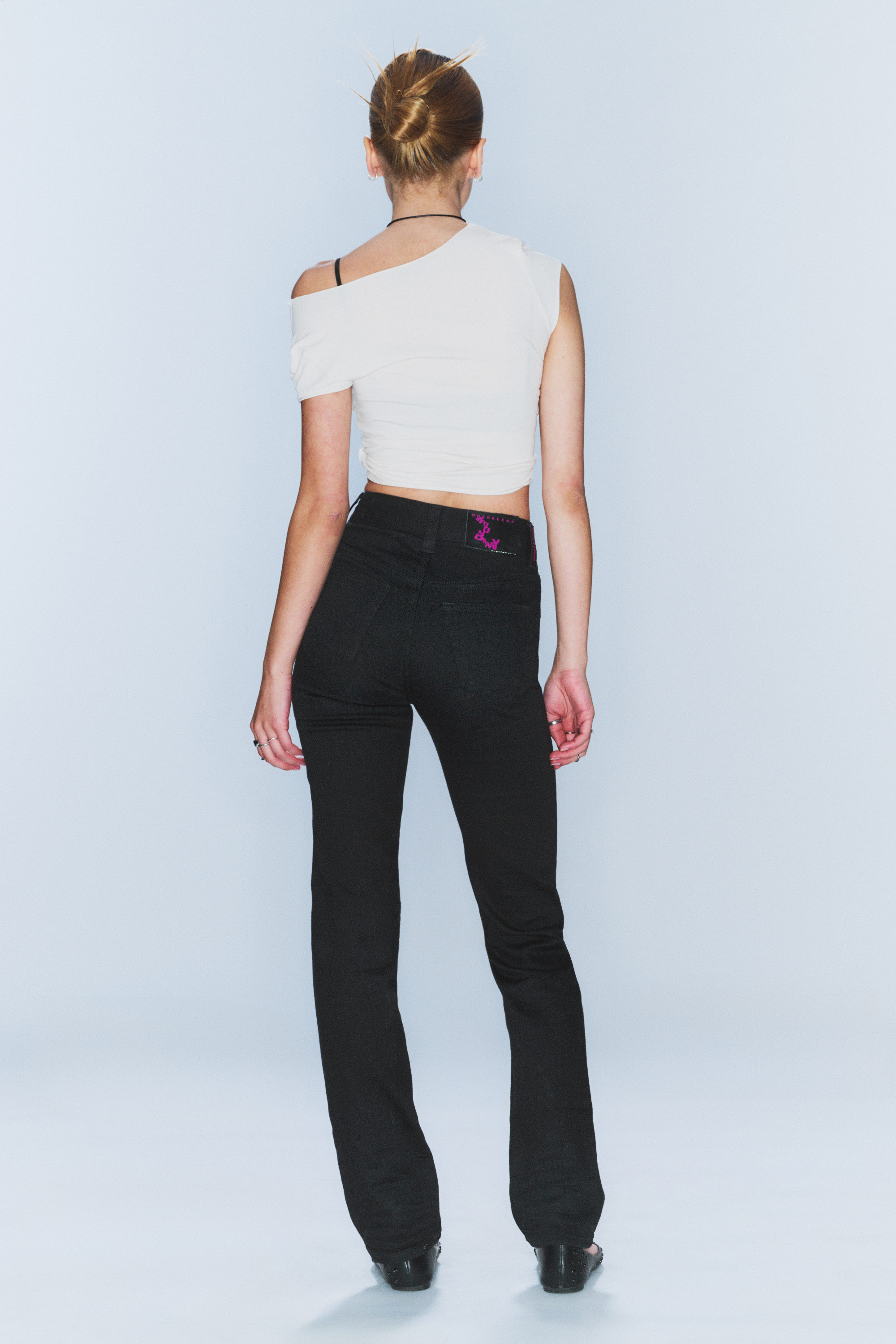 Black - Sleezie High Waisted Skinny Jeans - 3