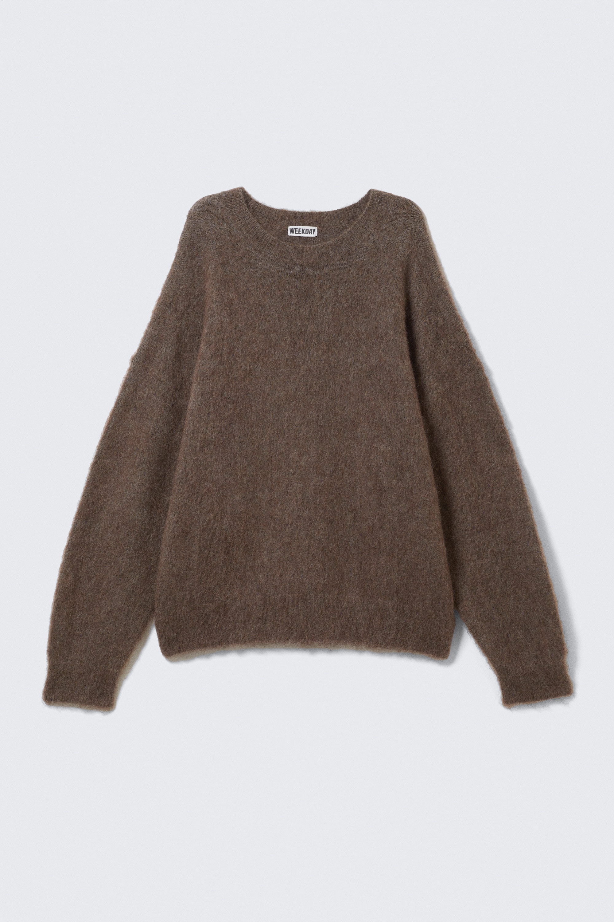 Oversized Knitted Mohair Blend Sweater - Castanho/Verde-escuro/Bege