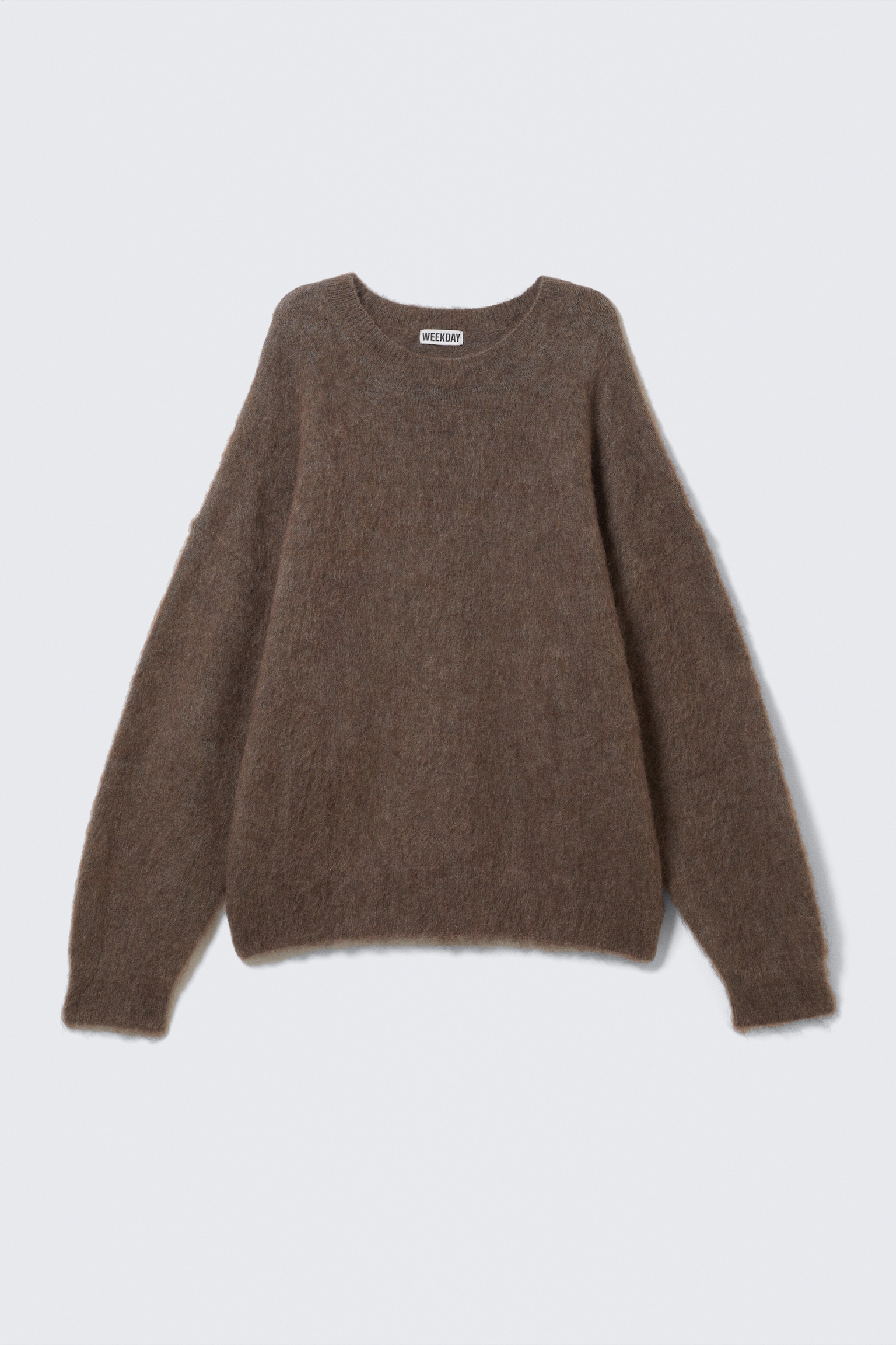 Oversized Knitted Mohair Blend Sweater - Brown/Beige/Dark Green - 2
