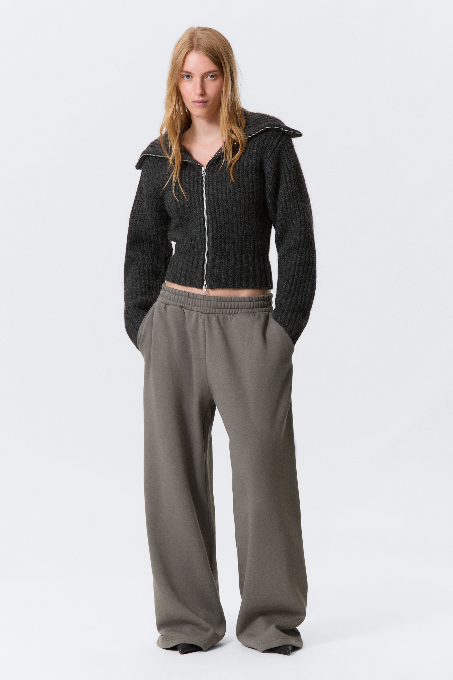 Pantalon de jogging ample d’épaisseur moyenne - Gris/Marron foncé/Vert foncé/Noir/Gris chiné/Bleu marine
