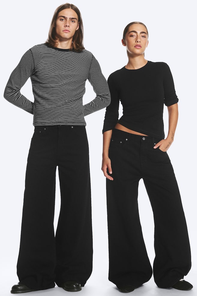 Solar Regular Waist Loose Wide Unisex Jeans - Schwarz/Deep Ocean Blue - Dunkelblau/Sailor Blue - Mittelblau/Blue Rinse - Dunkelblau - 1