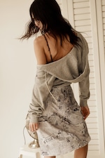 Light Dusty Grey Melange - Slim Fit Terry Zip Hoodie - 0