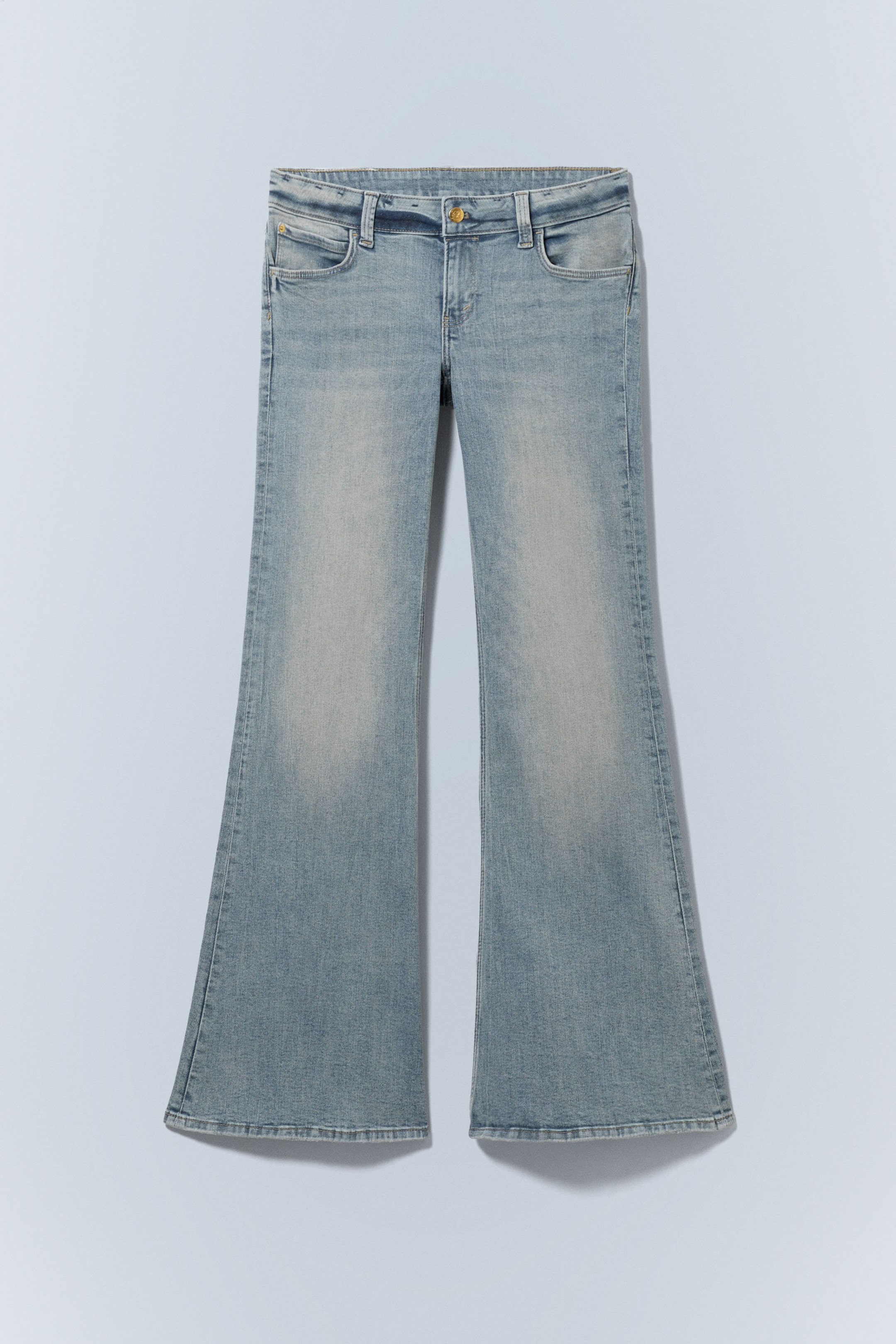 Grime Blue - Flare Low Waist Flared Skinny Jeans - 1