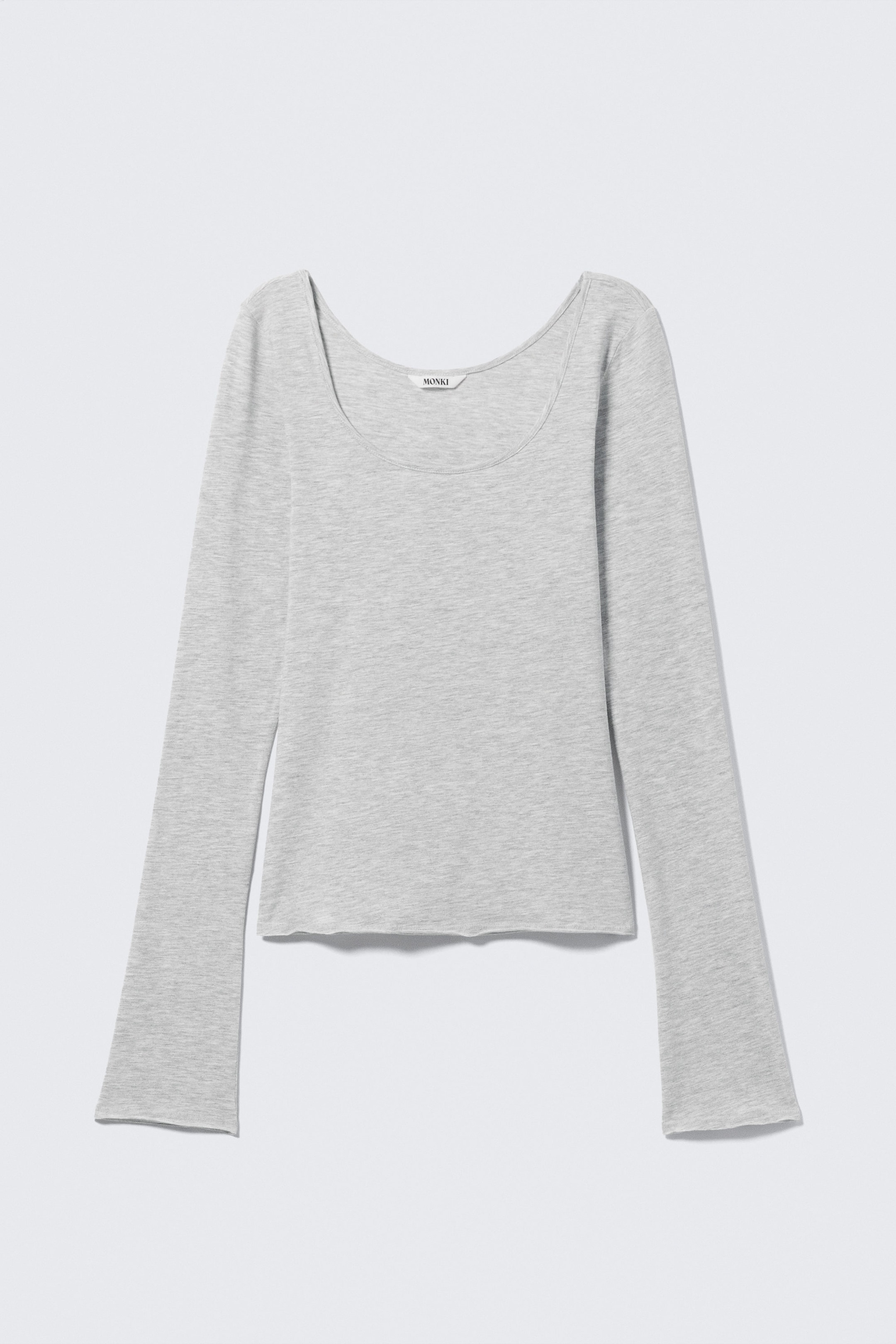 Gris chiné - Top Slim Fit à manches longues - 4