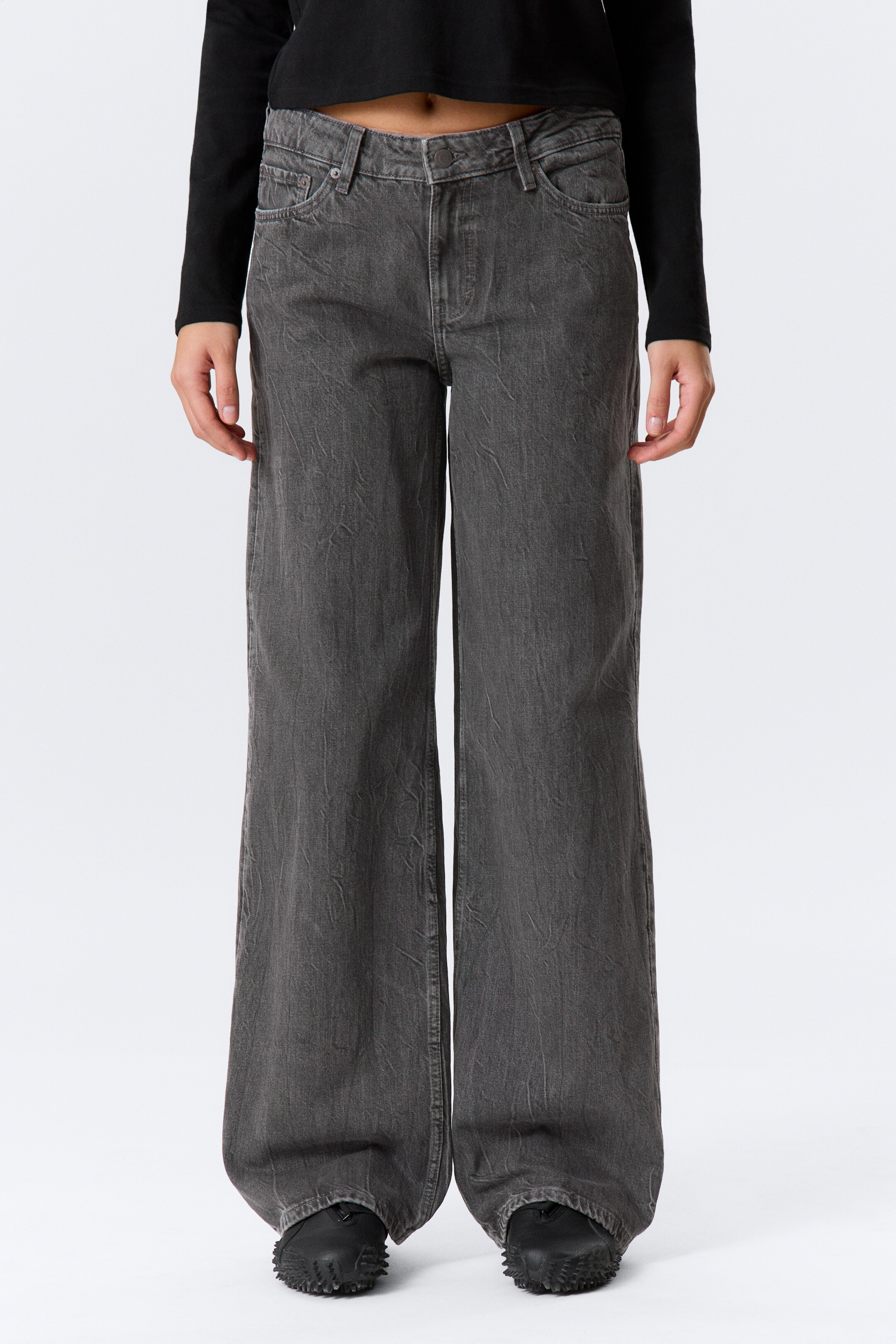 Zobacz większy obraz: Dżinsy Ample Low Rise Loose Wide Leg - Risso Black - Black - ONA | H&M PL 2