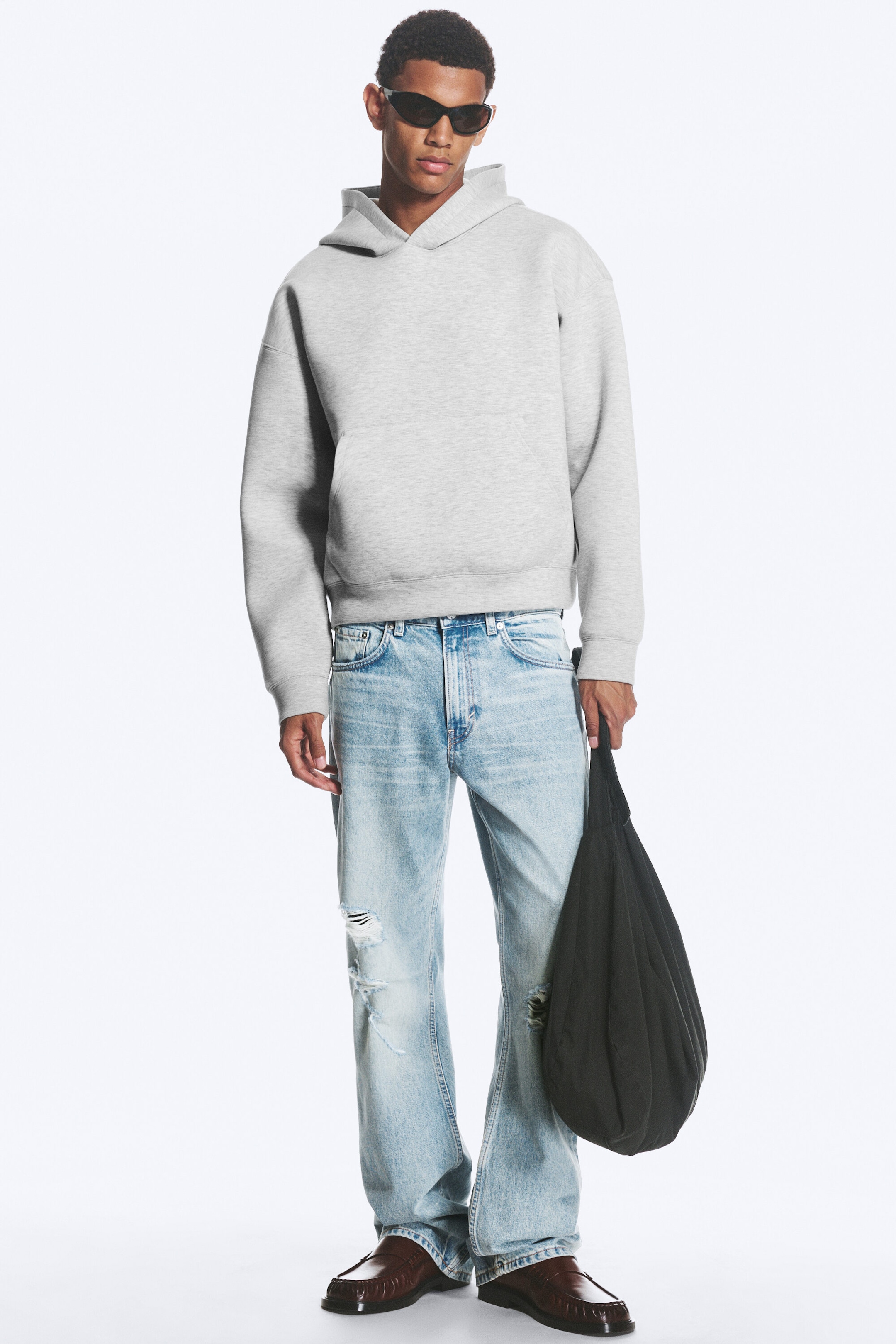 Hellgrau meliert - Simon – Scuba-Hoodie - 0
