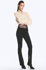 Black - Low-Rise Slim Suiting Trousers - 1