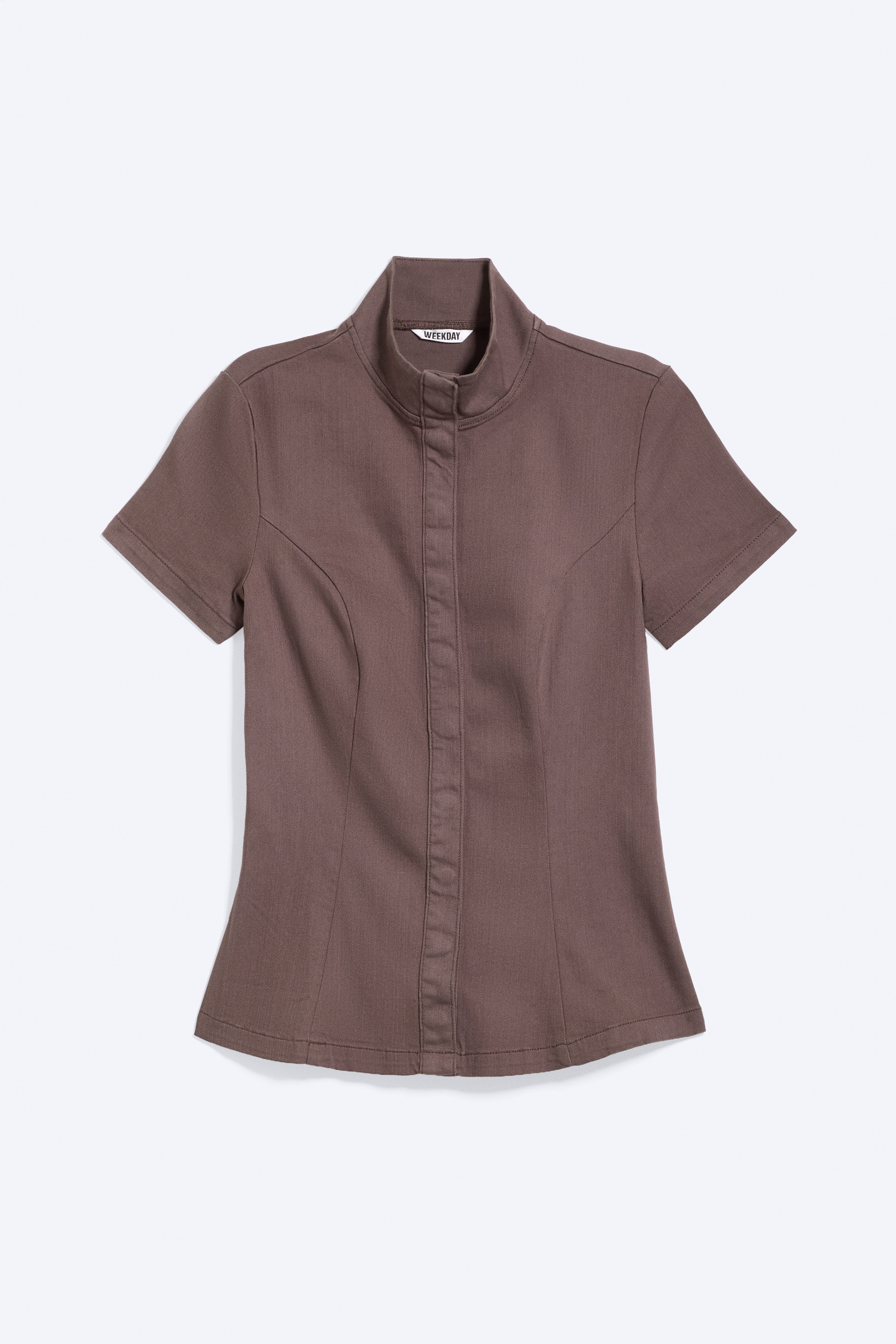 Top aderente in cotone - Viola polveroso/Nero/Beige polvere chiaro