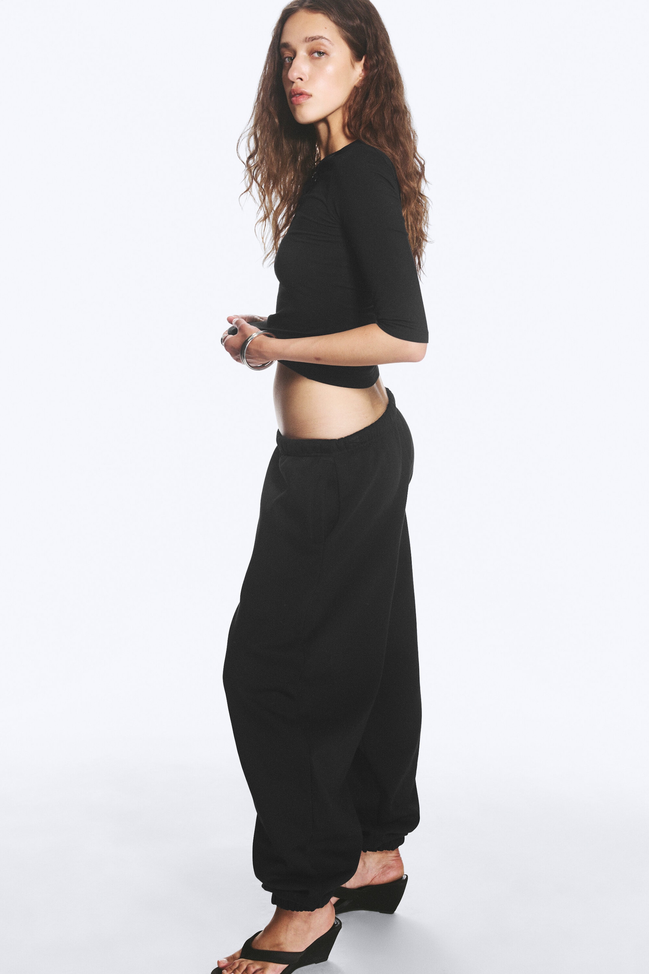 Black - Loose Heavyweight Sweatpants - 2