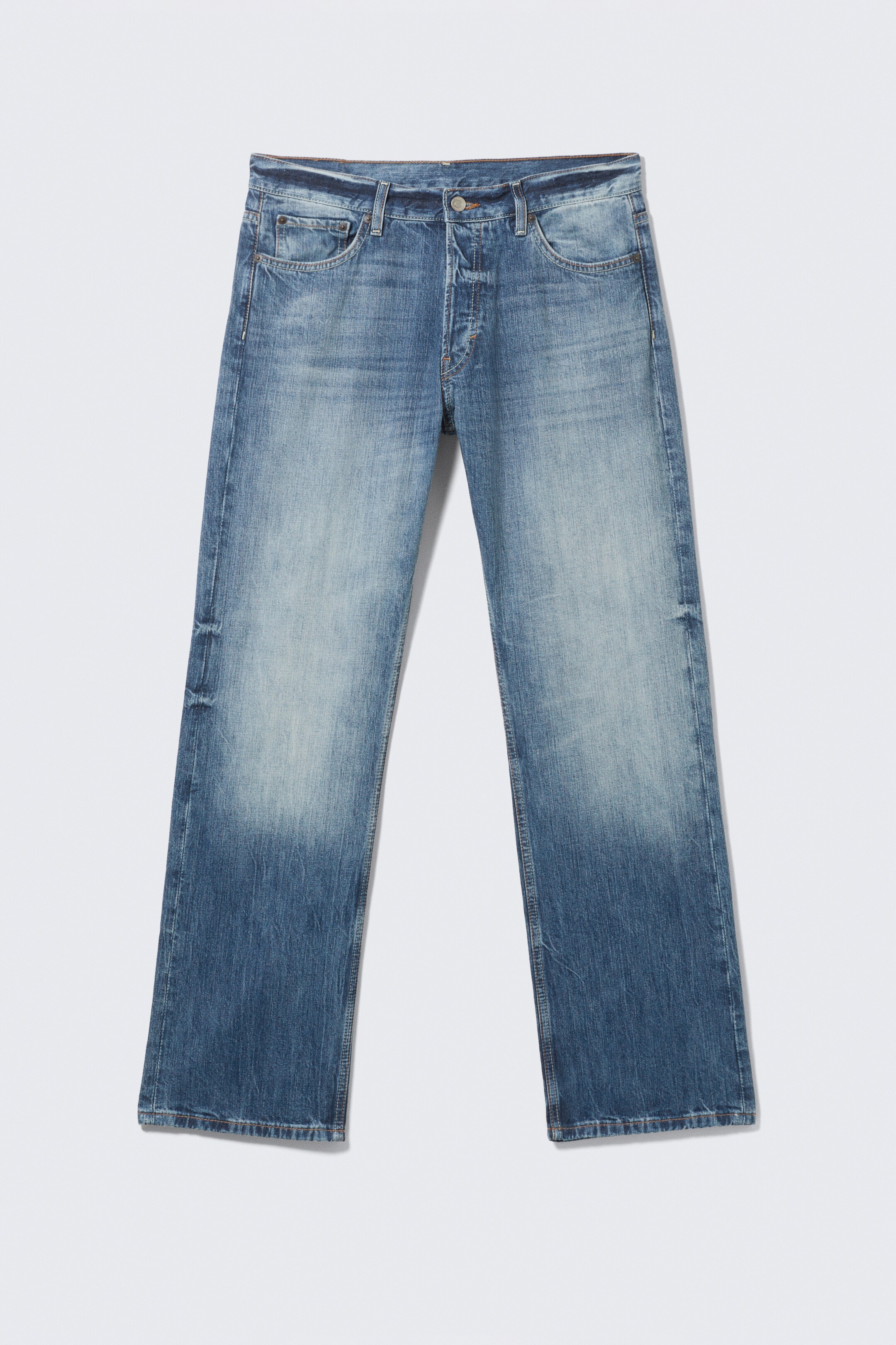 Näytä suurempi kuva: Rennot matalavyötäröiset suorat farkut Meteor - Board Blue – keskisininen - MIEHET | H&M FI 6