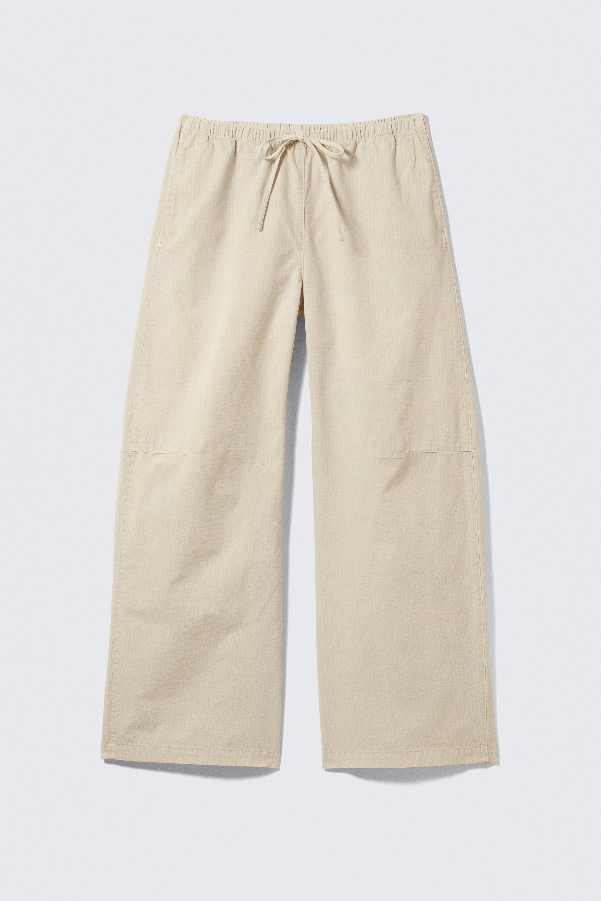 Loose Fit Washed Ripstop Trousers - Light Beige/Black