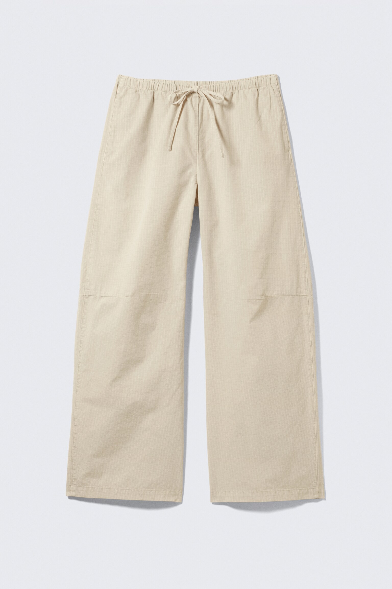 Loose Fit Washed Ripstop Trousers - Light Beige/Black - 2
