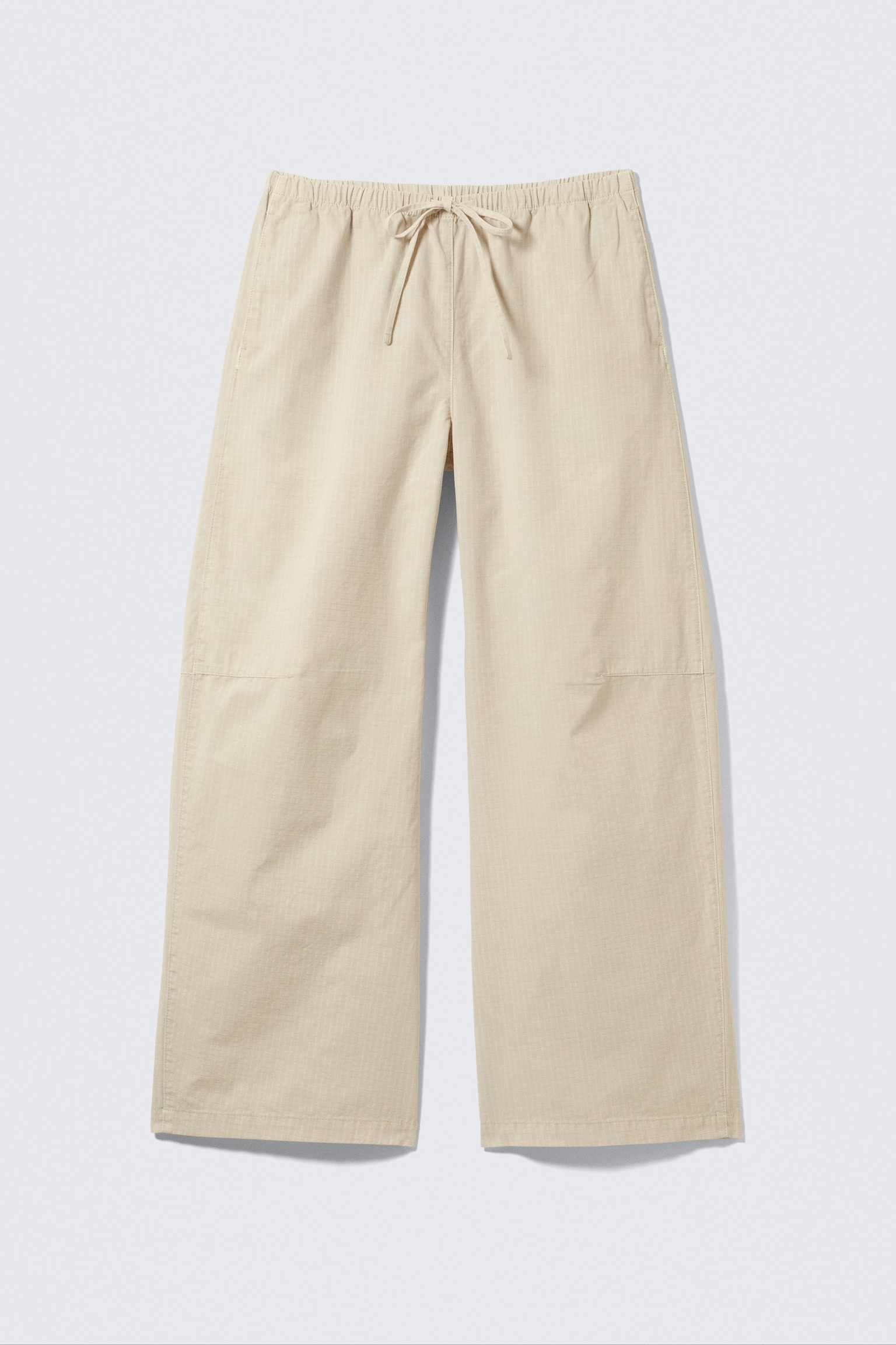 Forvaskede ripstop-bukser i loose fit - Lys beige/Sort - 2