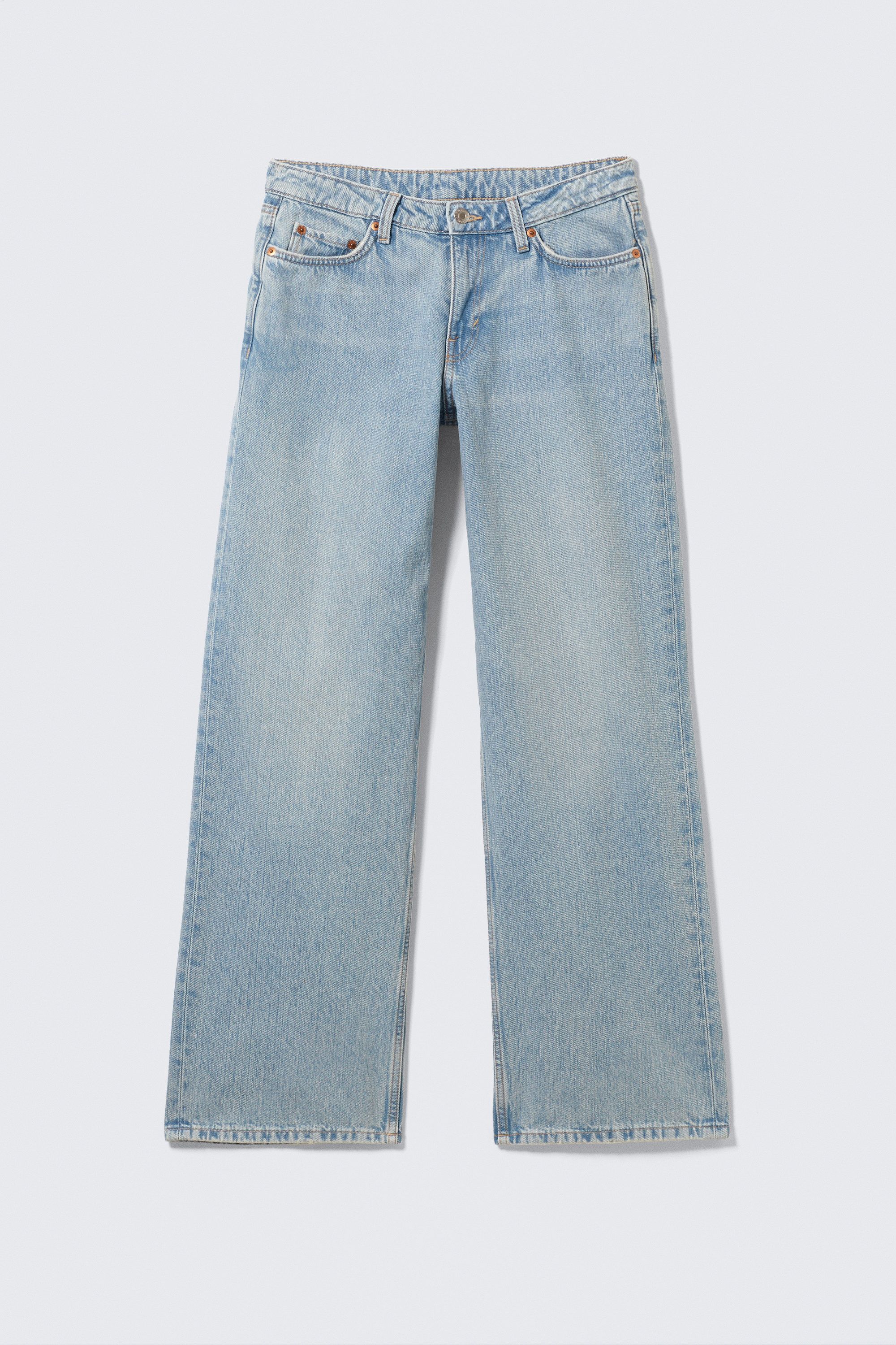 ample low rise loose wide jeans - Lip Blue - Light Blue | Weekday WW