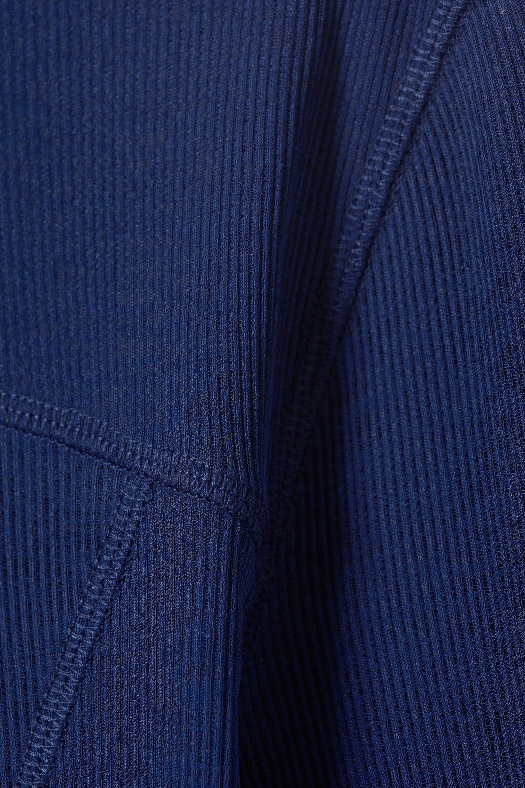 Bright Blue - Long-Sleeved Mesh Mock-Neck Top - 4