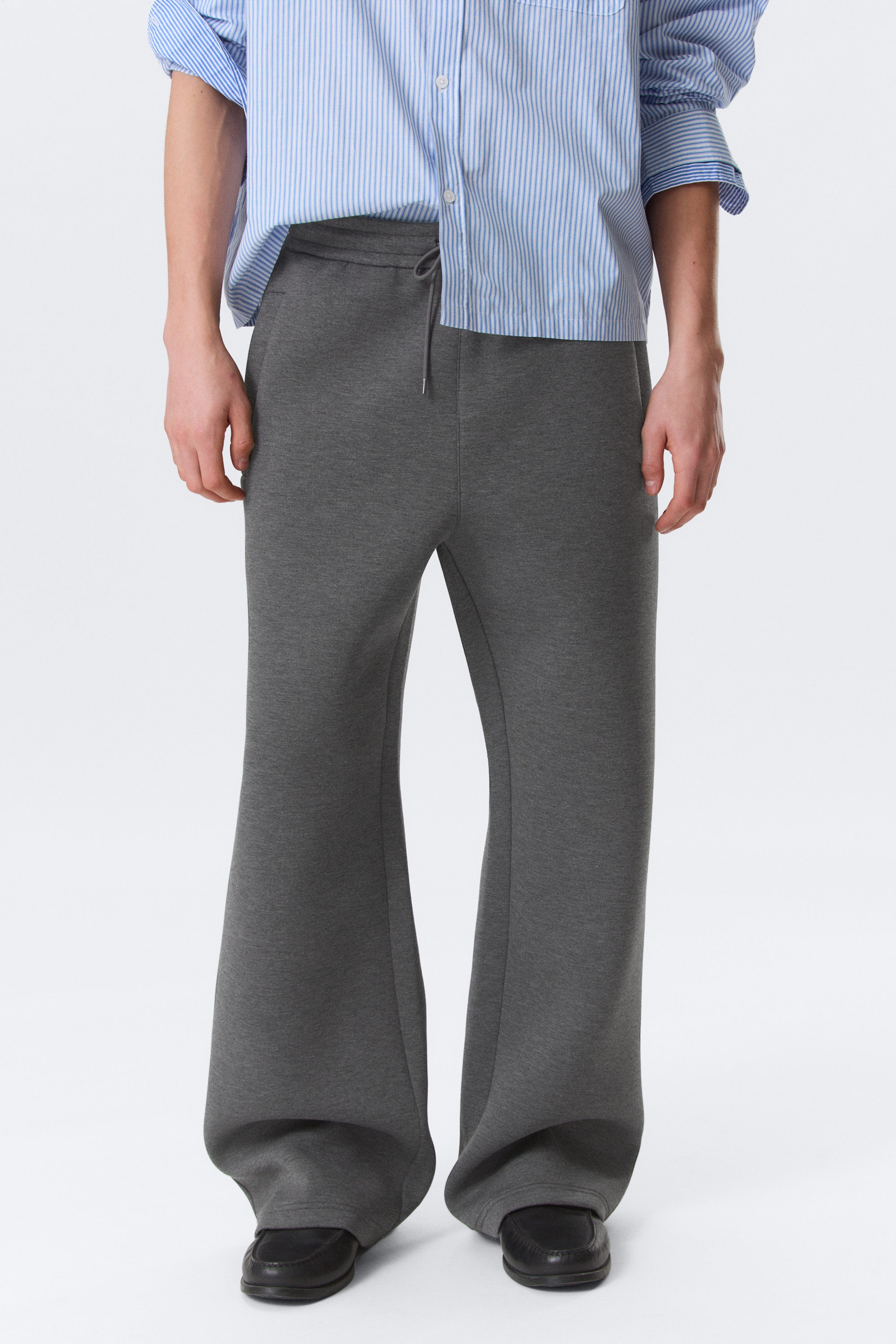 Dunkelgrau meliert - Locker geschnittene Scuba-Sweatpants - 2