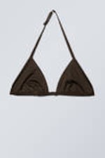Dunkelbraun - Neckholder-Triangel-Bikinioberteil - 4