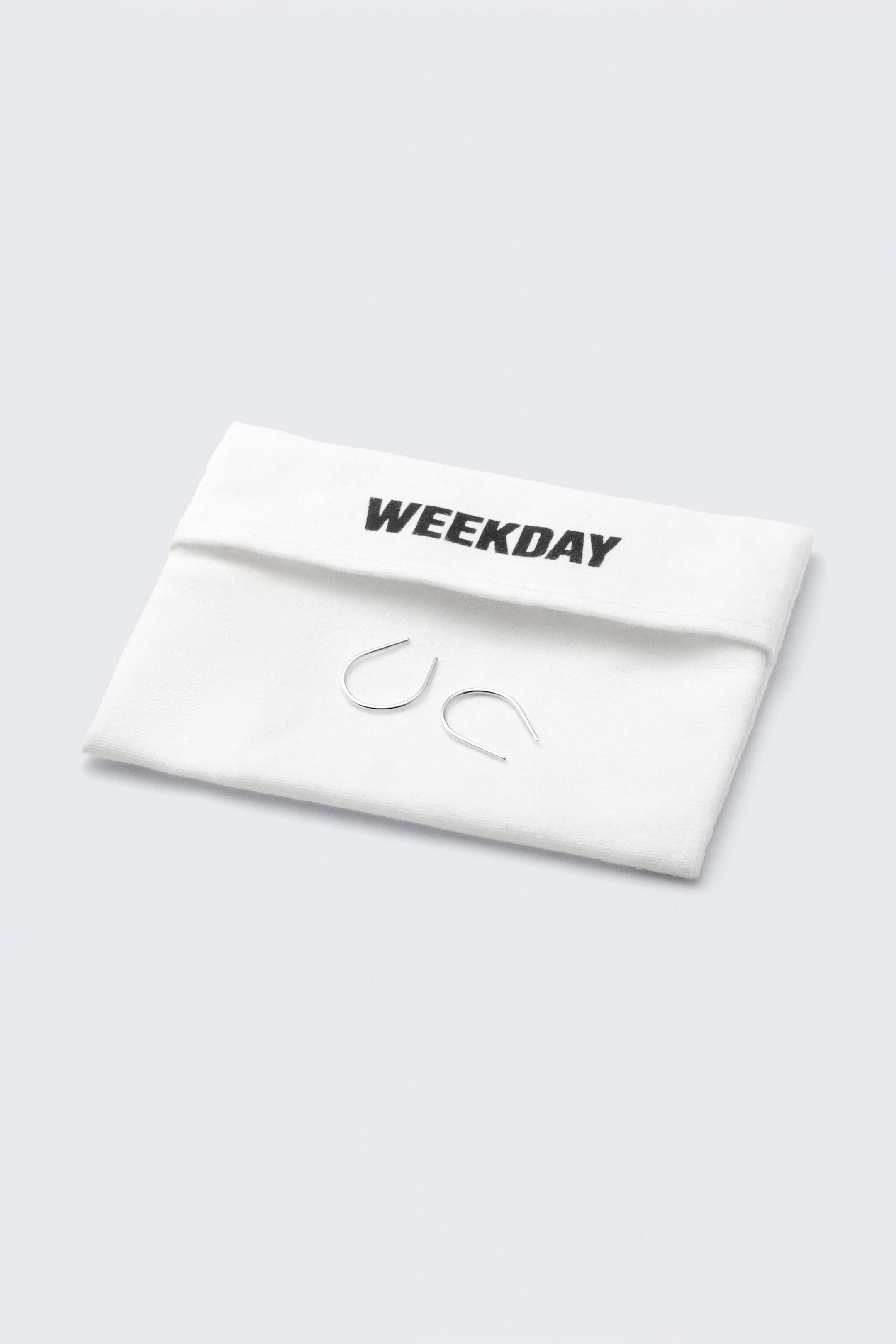 Silver - Silver-Plated Open-End  Hoop Earrings - 1