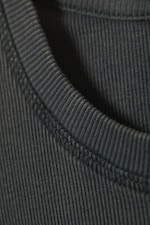 Washed Dark Mole - Classic Slim Ribbed Cotton T-shirt - 4