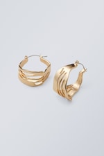 Golden - Motion Hoop Earrings - 0