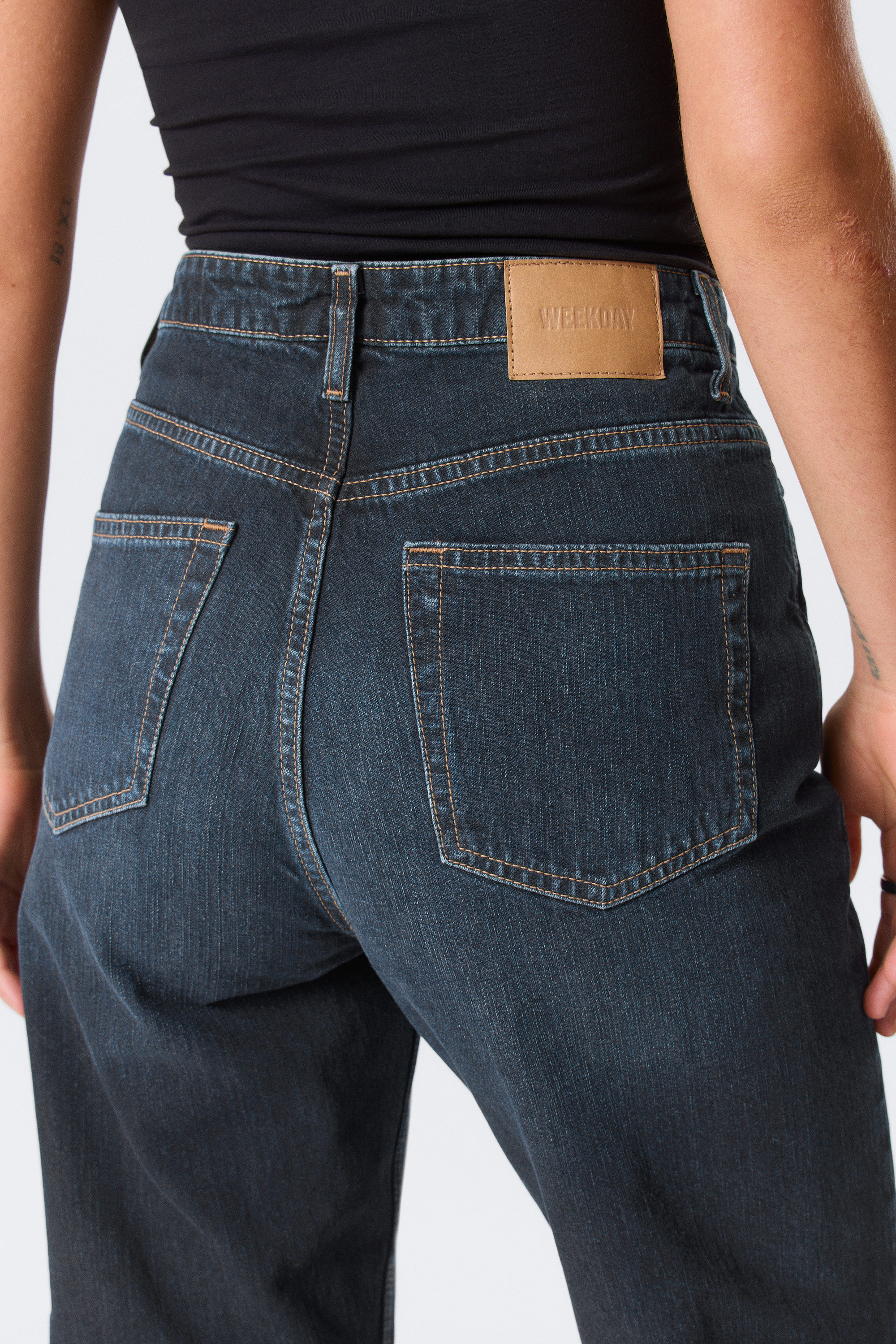 Angel Blue - Dunkelblau - Rowe Super High Waisted Regular Straight Leg Jeans - 4