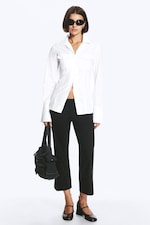 White - A-line flared cuff buttoned shirt - 2