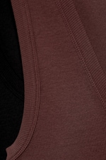 Donkerrood - Set van 2 geribde tanktops met V-hals - 6