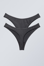 Gris foncé - Lot de 2 strings brillants Jade - 1