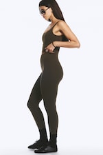 Dark Brown - High Waisted Sports Tights - 0