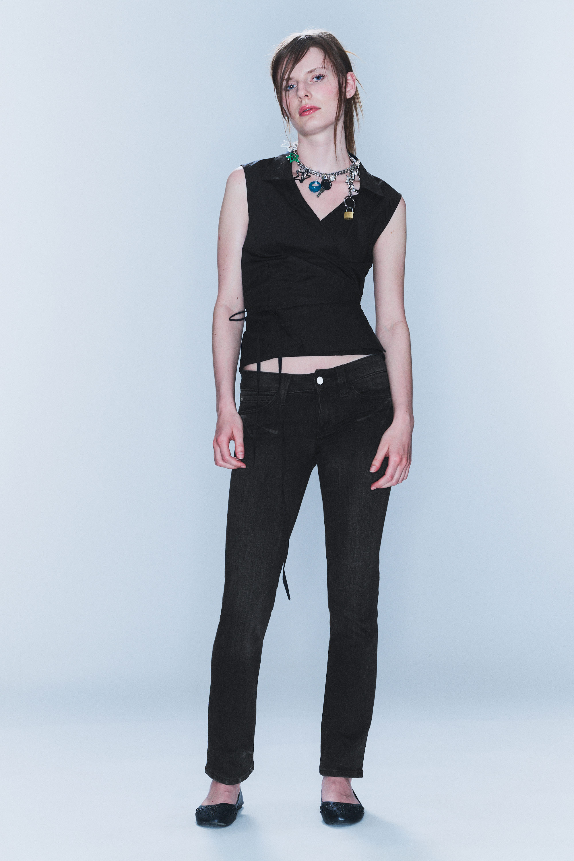 Black - Sleezie Low Rise Skinny Jeans - 2