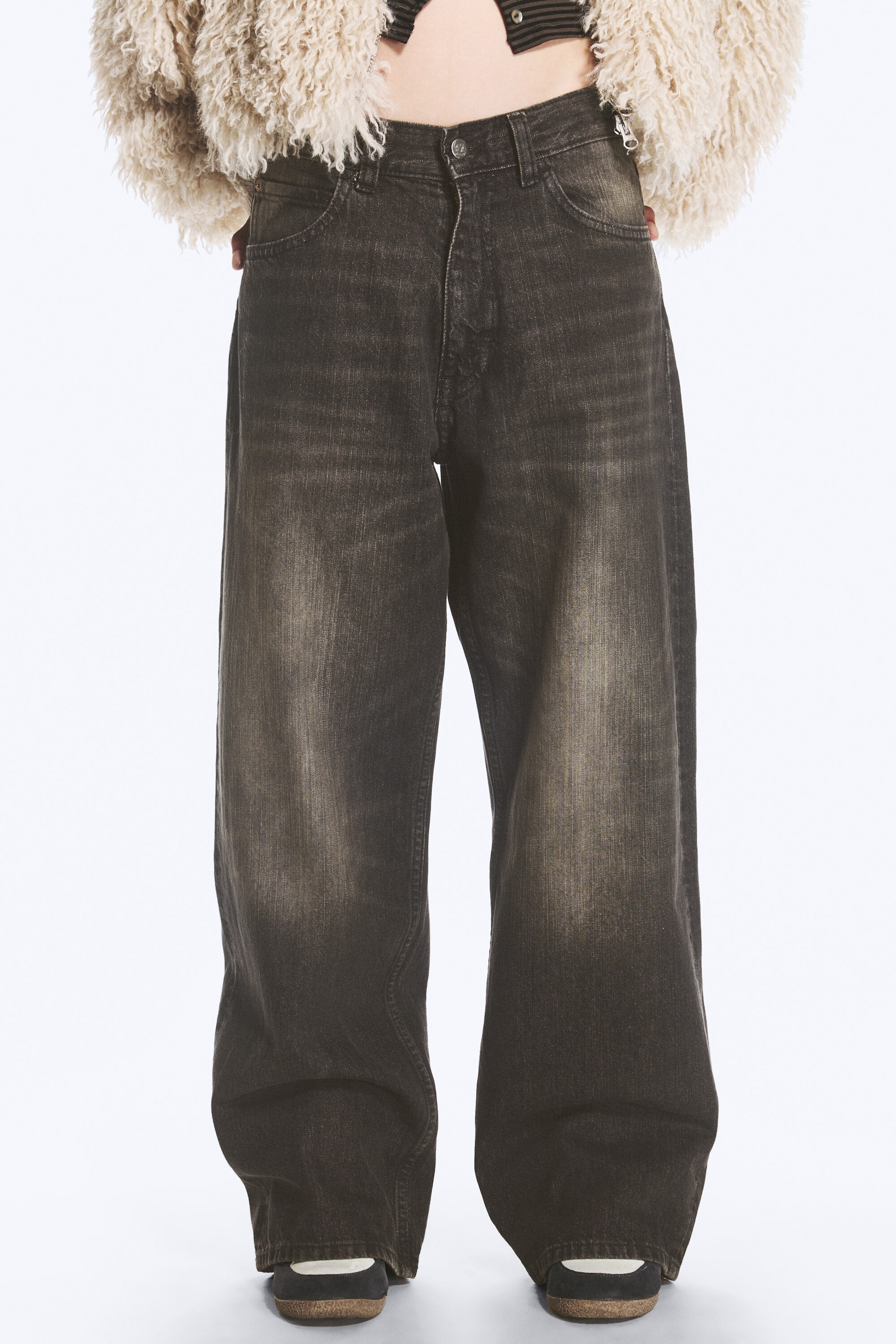Svart Sennep - Svart - Looser rett jeans med løs passform og normalt liv - 4